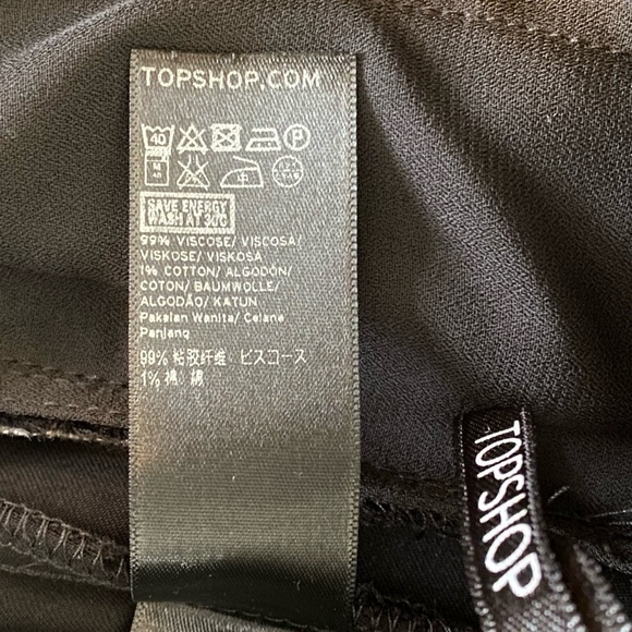 Topshop Panelled Satin Flowy Dress Pants Trousers Office Siren Whimsigoth Black - Picture 9 of 13